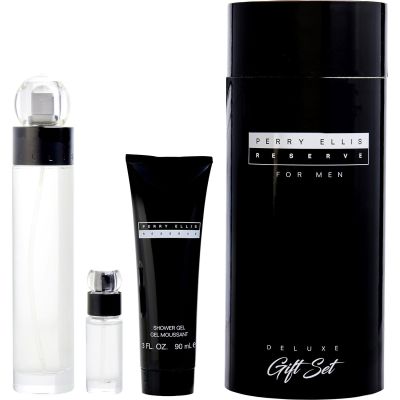 PERRY ELLIS RESERVE SET EDT SPRAY 3.4 OZ SHOWER GEL 3 OZ EDT